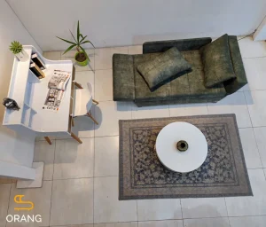 مبل تخت خوابشو 2 نفره مدل پرشین (سبز) اورنگ دارای مکانیزم لم