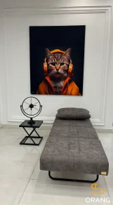 مبل تخت خوابشو زیر هم رو بی دسته 1 نفره ( طوسی ) تخت خواب راحت یک نفره